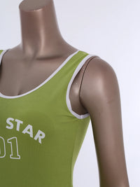 Sporty Style Girl Dress Children's Sleeveless Letter Print Sports Golf Tennis Workout Athletic Dress with Removable Chest Pads