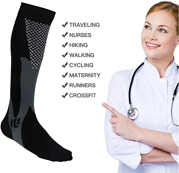 New Compression Socks 20-30mmhg High Stockings Men Women Sports Socks For Marathon Cycling Football Varicose Veins EU36-50 Meias - Buy online at  Vibe In Cart.