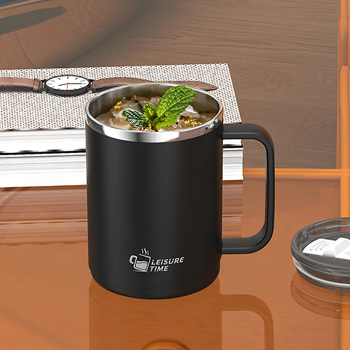 500ml Double-layer Mug 304 Stainless Steel Insulated Coffee Cup With Handle Portable Sealed Water Cup Drinkware For Student Kid - Buy online at  Vibe In Cart.