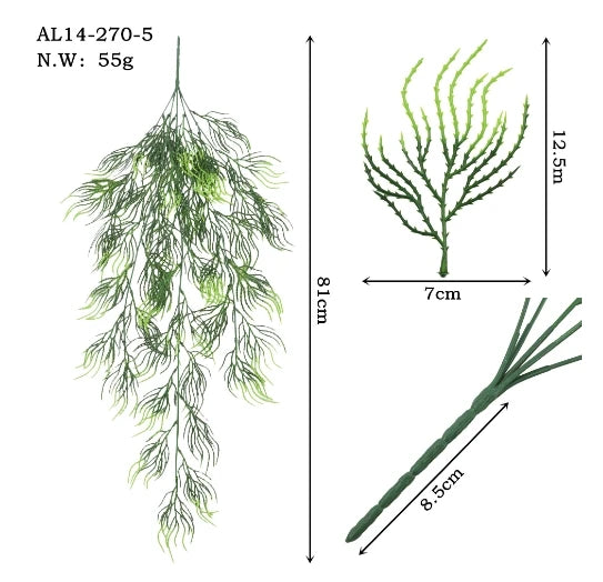 80cm Artificial Plastic Fern Vines Hanging Plant Decoration