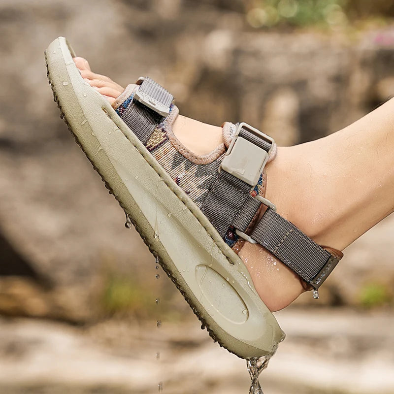 Men's outdoor casual sandals summer new soft-sole non-slip comfort sandals fashion youth Joker light breathable sports slippers - Buy online at  Vibe In Cart.