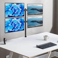 Adjustable Height Monitor Arm for 10-27 Inch Screens with 360 Degree Rotation in Black