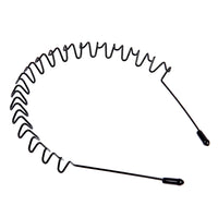 Unisex Black Waved Metal Hair Band for Adults, 6 Pieces