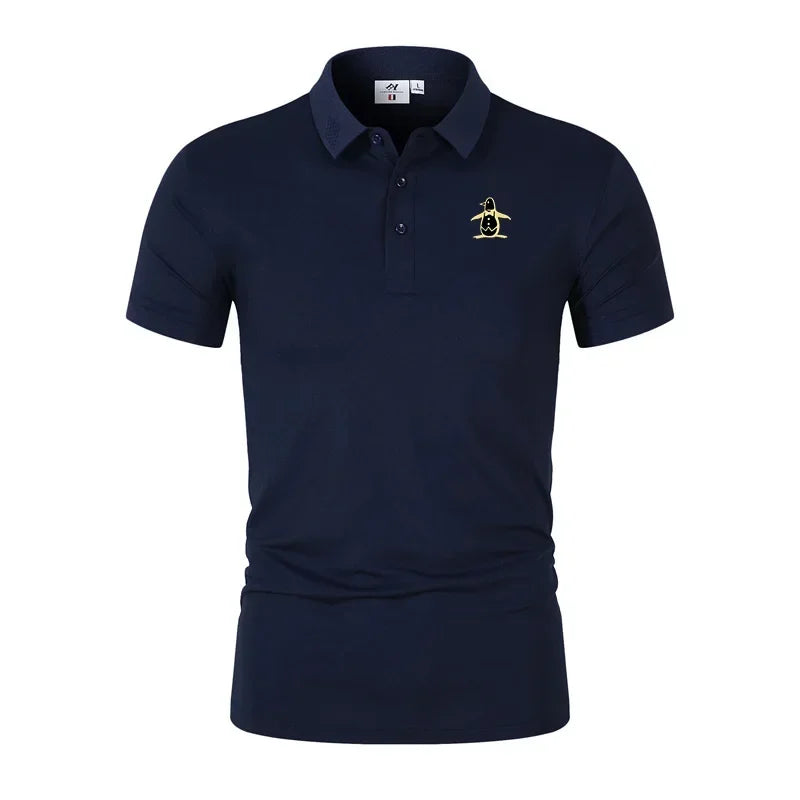 Men's Short-Sleeved Breathable Golf Polo Shirt in Cotton Blend