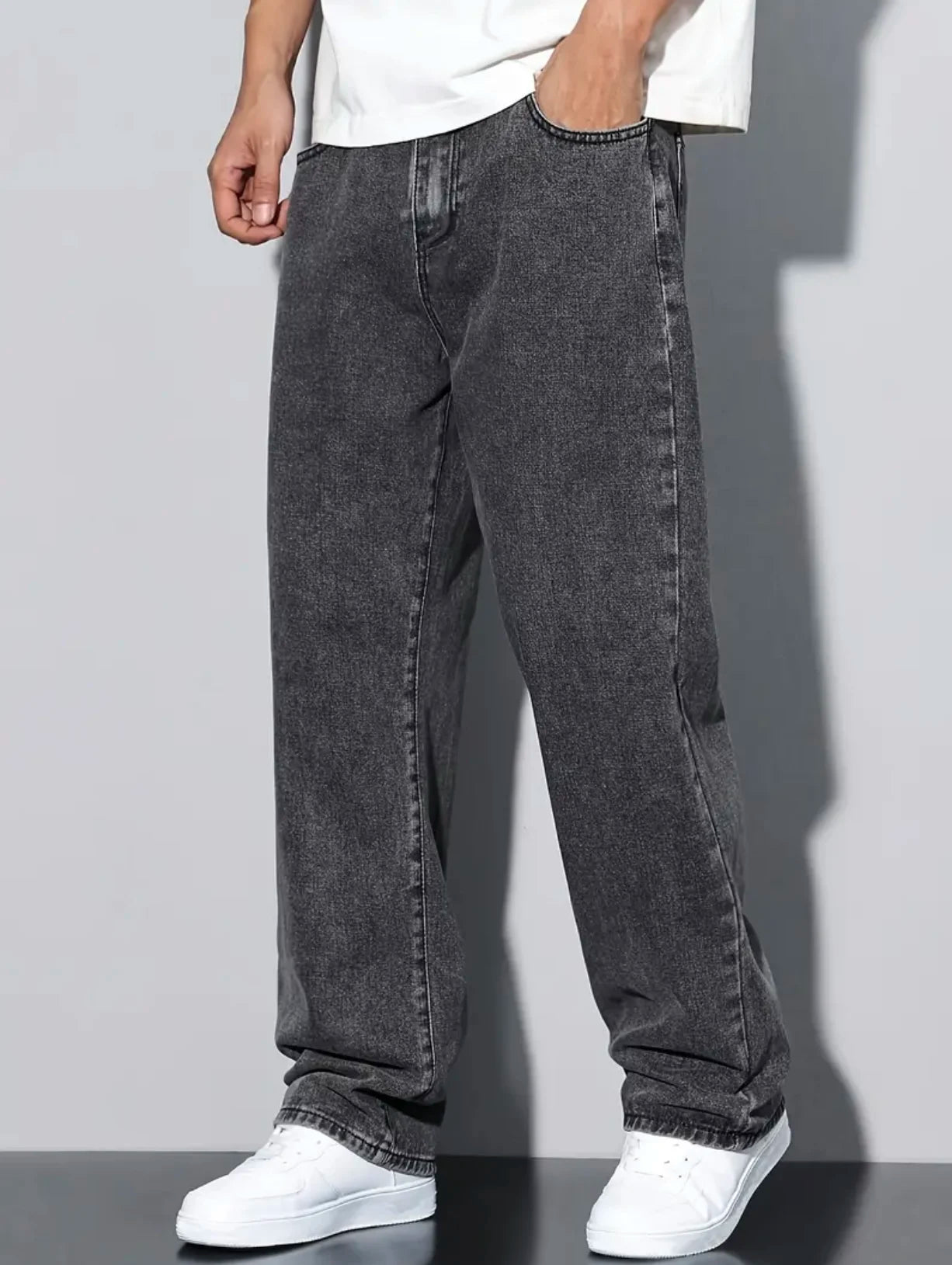 2025 New Style Streetwear Straight-Leg Jeans for Men, Fashionable Straight-Leg Loose-Fit Denim Pants - Buy online at  Vibe In Cart.