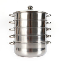 5-Tier Stainless Steel Food Steamer 26cm Meat Vegetable Steamer Pot Kitchen Cookware with Lid - Buy online at  Vibe In Cart.