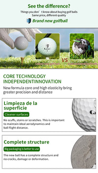 Caiton 50pcs 3-Layer Golf Balls - 332 Dimple, Max Distance, Spin Control, Durable, Accurate - Ideal for Training & Play - Buy online at  Vibe In Cart.