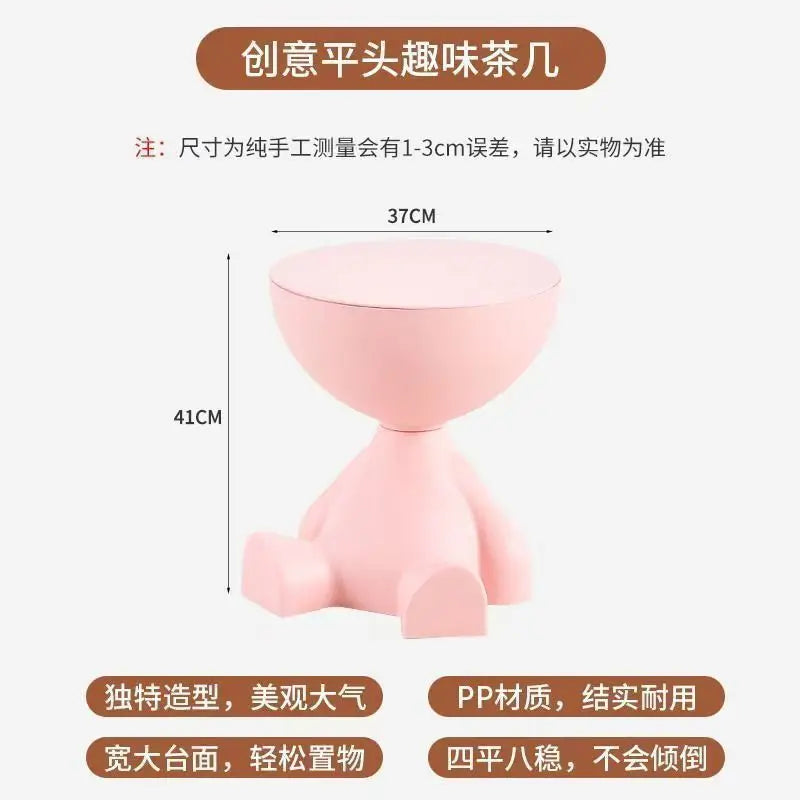 Modern Plastic Side Table with Storage and Assembly Required