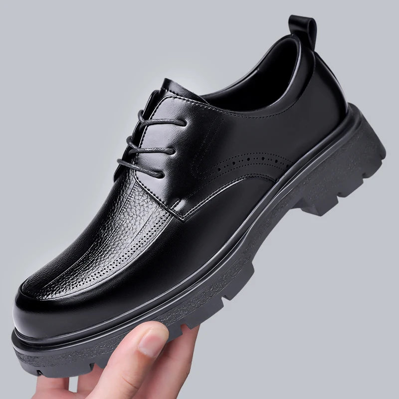 Men's Lace-Up Formal Oxford Shoes with Rubber Outsole
