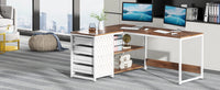 Tribesigns L Shaped Computer Desk with Storage Drawers, 59 inch Corner Desk with Shelves, Reversible L-Shaped Office Desk Study - Buy online at  Vibe In Cart.