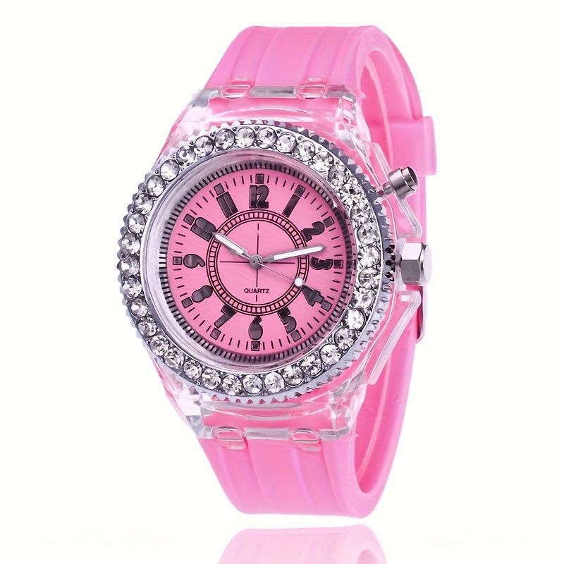 Bright Rhinestone LED Fashion Trendy Unisex Student Couple Jelly Quartz Watch - Buy online at  Vibe In Cart.