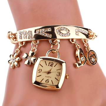 Women'S Bracelet Watch LOVE Quartz Watch Flower Decor Tonneau Dress Watch Ladies Exquisite Casual Watch Anniversay Birthday Christmas New Year Gifts - Buy online at  Vibe In Cart.