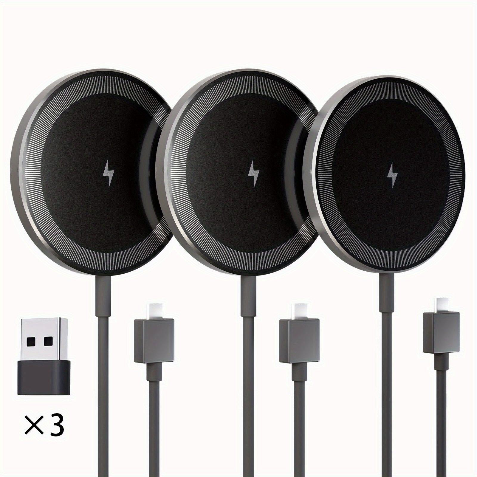 15W Max Fast Charging Magnetic Wireless Charger, Portable Travel Charging Pad With USB-C, Compatible For IPhone 17/17 Air/16/15/14/13/12/11/X/Pro Max/Pro/Plus, For Airpods 4 3 2 Pro Series And Multiple Devices - Buy online at  Vibe In Cart.