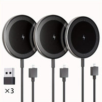 15W Max Fast Charging Magnetic Wireless Charger, Portable Travel Charging Pad With USB-C, Compatible For IPhone 17/17 Air/16/15/14/13/12/11/X/Pro Max/Pro/Plus, For Airpods 4 3 2 Pro Series And Multiple Devices - Buy online at  Vibe In Cart.
