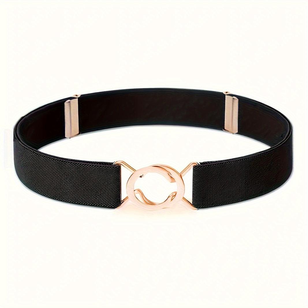 [Elastic Waist Belt] Women's 8-Shaped Elastic Belt, Stylish Black Elastic Waist Belt for Ladies, Adjustable Elastic Buckle for The Waist, Suitable for Jeans And Dresses, a Great Gift Option - Buy online at  Vibe In Cart.