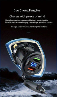 120W Super Fast Charging Charger Power Socket 4-in-1 Port Charger Socket 12V-24V-40V Car Power Socket PD30W with Digital Display Voltage Charger Suitable for Installation in Cars/Motorcycles/Trucks/RVs/Ships, Compatible with - Buy online at  Vibe In Cart.