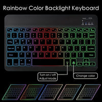 Set of 2 Ultra-Slim Wireless Backlit RGB Keyboard And Mouse, Featuring Dual Mode Connection with BT3.0 And 2.4G, Compatible with Multiple Systems, Ideal for Smartphones, Tablets, And Laptops, a Stylish Gift Option. - Buy online at  Vibe In Cart.