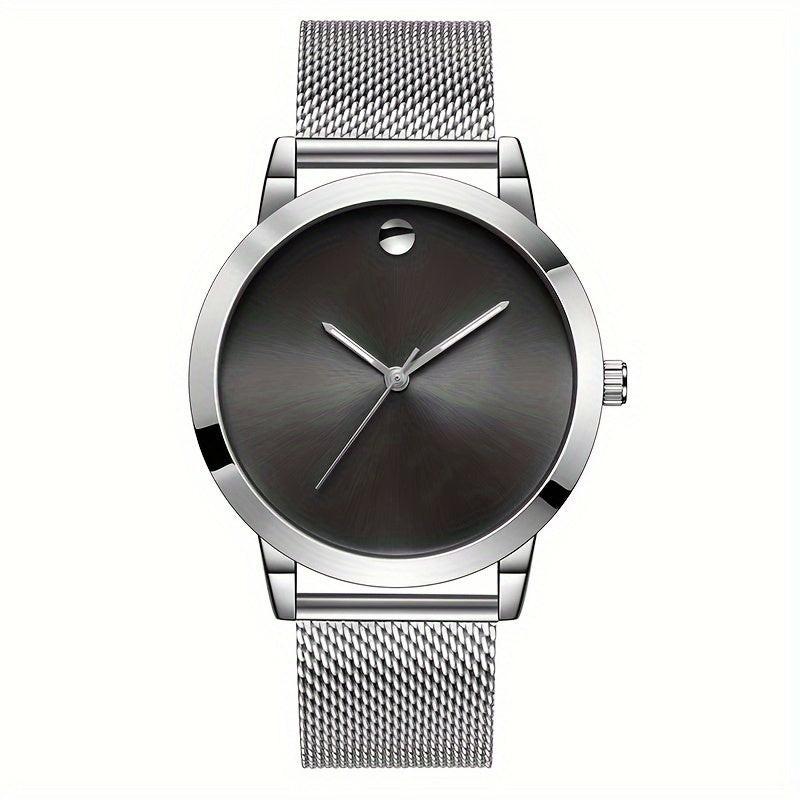 Men' Minimalist Stainless Steel with Analog - Quartz Movement Round Wristwatch Suitable for Casual Attire, Casual & Professional, & Low-Maintenance, Ideal Gift for Men - Buy online at  Vibe In Cart.