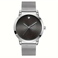 Men' Minimalist Stainless Steel with Analog - Quartz Movement Round Wristwatch Suitable for Casual Attire, Casual & Professional, & Low-Maintenance, Ideal Gift for Men - Buy online at  Vibe In Cart.