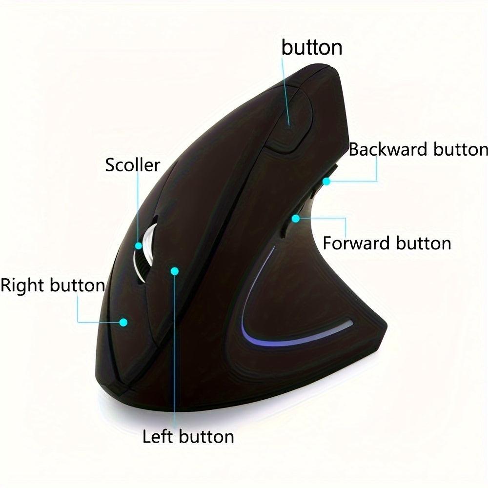[Wireless Vertical Mouse] 2.4GHz Wireless Vertical Mouse - New Style Right Hand Fifth Generation Optical Mice - 6 Buttons for Laptop PC Computer Desktop - Buy online at  Vibe In Cart.