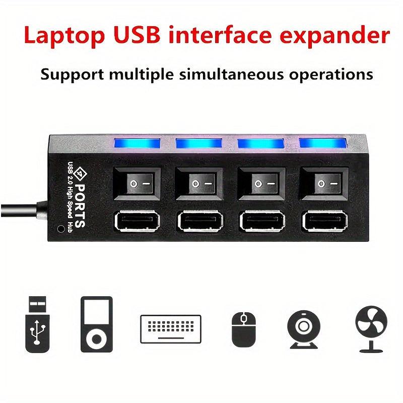 2pcs/1pc High-Speed 4/7 Port USB Splitter Hub, USB 2.0 Hub with Power Supply, Multi-Port Switch Hub Extension Dock, 11.81 Inch Cable - Buy online at  Vibe In Cart.