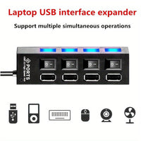 2pcs/1pc High-Speed 4/7 Port USB Splitter Hub, USB 2.0 Hub with Power Supply, Multi-Port Switch Hub Extension Dock, 11.81 Inch Cable - Buy online at  Vibe In Cart.
