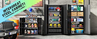 71" H Garage Storage Cabinet with Wheels,Metal Cabinets with 4 Adjustable Shelves and 2 Locking Doors for Garage,Home,Office - Buy online at  Vibe In Cart.