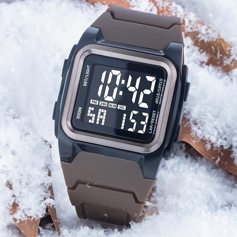 Stylish Square Large Screen Sports Electronic Watch, Night Light Wrist Watch, Suitable For Boys And Girls, Birthday Gift - Buy online at  Vibe In Cart.