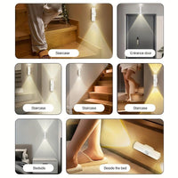 [USB Rechargeable LED] 1pc/2pcs/4pcs Motion Sensor Night Light, Magnetic Wall Light, Detachable Wall-Mounted Lighting with Lens, Up and Down Illumination, USB Rechargeable LED Light, Wireless Stair Light, Indoor Wooden Wall L - Buy online at  Vibe In Cart.