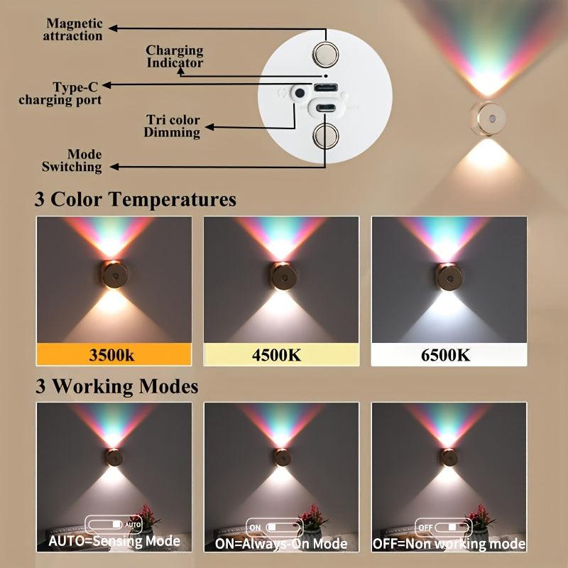 1pc Motion Sensor Light with USB Charging, Two-Way Switch, Adjustable Brightness & Color, Battery-Powered (), Freestanding Wall-Mounted Design for Entryway - Buy online at  Vibe In Cart.