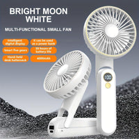Foldable Handheld USB Fan with 4000mAh Battery and Digital Display