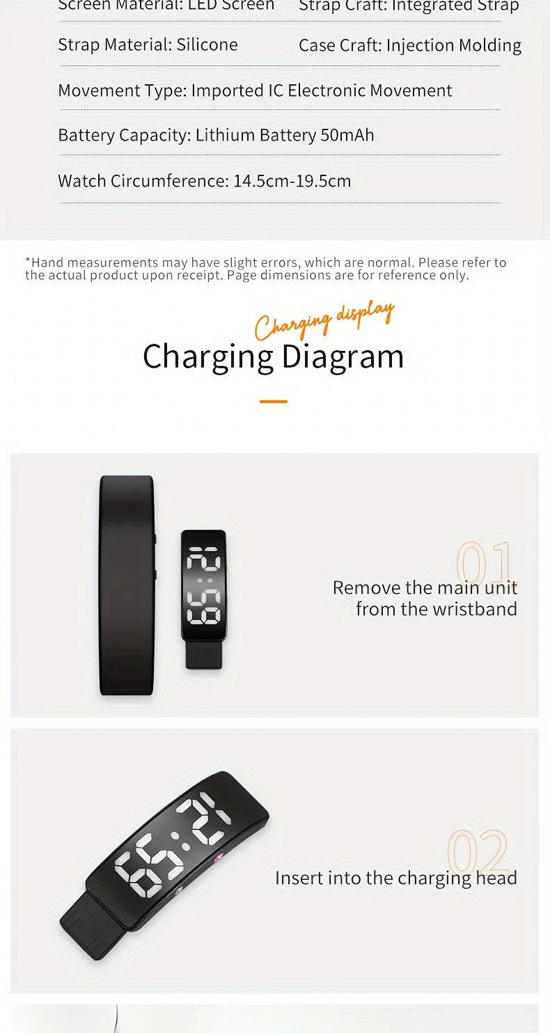 Unisex Digital Watch With Alarm, Pedometer, Timer, Luminous In White