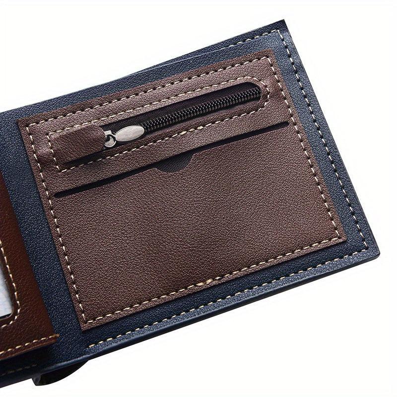 Men's Casual PU Leather Wallet With Card Slots, Zipper Coin Purse, Money Clip Christmas Gift - Buy online at  Vibe In Cart.