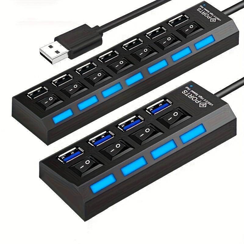 1 4-port/7-port USB Connector | Computer Mouse Keyboard Memory Card Standalone Switch Universal Hub Compatible with Laptops, USB Power Mode 5V, USB2.0 Interface - Buy online at  Vibe In Cart.