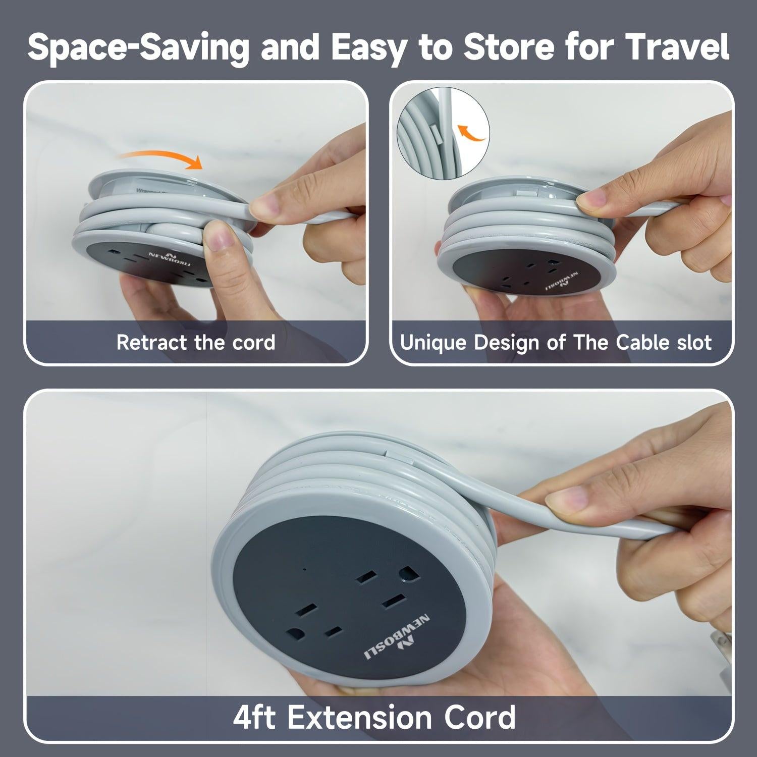 Travel Power Strip With USB Ports, Cruise Approved Power Strip, 3 AC Outlets And 3 USB (1 USB-C), 4ft Extension Cord 45° Flat Plug Power Strip, Non Surge Protector For Travel, Cruise Ship, ETL Listed - Buy online at  Vibe In Cart.