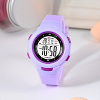 Kids Fashionable Sports Watch | 30m Water Resistance, Glow-in-the-Dark, Digital Display, Rubber Strap, Plastic Case, Button Battery, White Dial - Ideal for Boys and Girls, Perfect for School Supplies - Buy online at  Vibe In Cart.