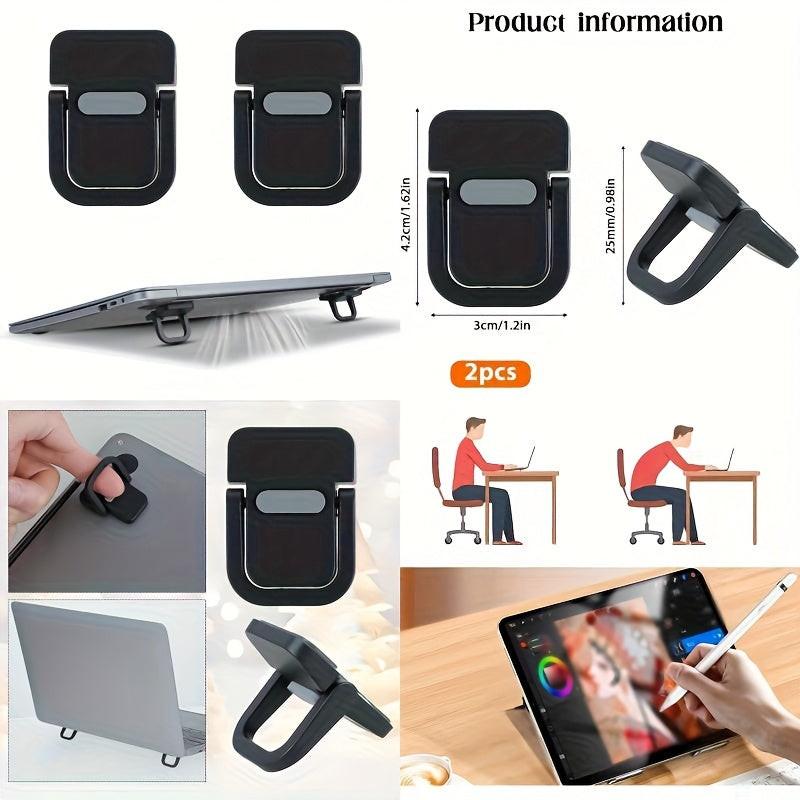 2pcs Portable Foldable Laptop Stand Set - Adjustable Cooling Riser Bracket for Laptops & Tablets, Durable ABS Material, Ergonomic Design with Heat Dissipation, Ideal for Home Office & Travel Use, Laptop Cooling Pad, Tablet Su - Buy online at  Vibe In Cart.