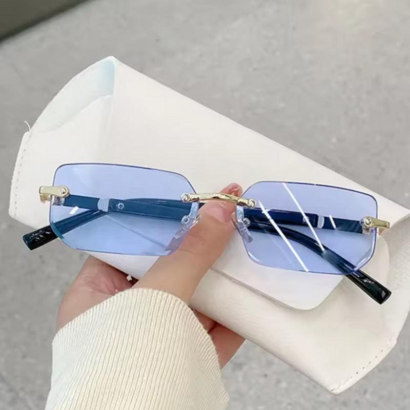 1pc Trendy Rimless Y2K Glasses for Women Men Punk Frameless Rectangle Glasses Retro Gradient Shades Driving Travel UV400 Eyewear The Perfect Gift - Buy online at  Vibe In Cart.