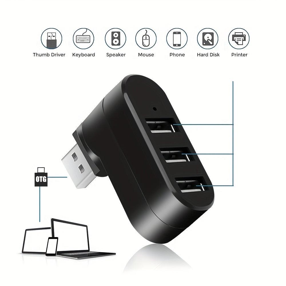 High Quality For Laptop For PC Hub USB Rotate Splitter Mini Adapter 3 Ports - Buy online at  Vibe In Cart.