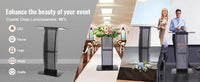 SucceBuy 47" Acrylic Podium Stand Floor-Standing Clear Pulpit Acrylic Desktop Lecterns w/ Storage Shelf for Church Office School - Buy online at  Vibe In Cart.