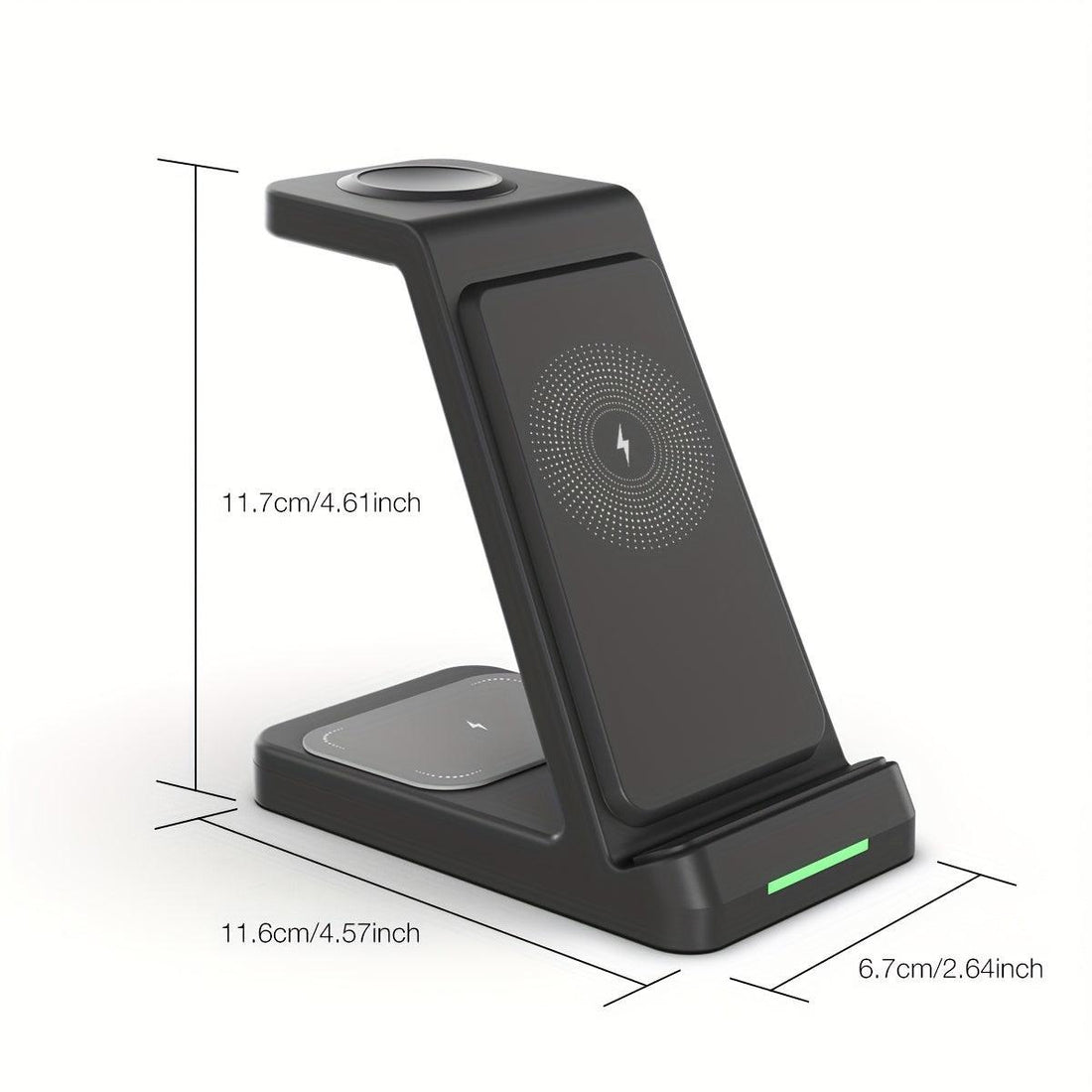 This Is a 3-In-1 Wireless Charging Station That Offers a 15W Fast Charging Capability. It Is Compatible with Iphone Models 16, 15, 14, 13, 12, 11, X, 8 Pro Max/Pro/Mini/Plus, As Well As The Iwatch Ultra 10/9/8, 7/6/5/4/3/2 SE - Buy online at  Vibe In Cart.