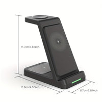 This Is a 3-In-1 Wireless Charging Station That Offers a 15W Fast Charging Capability. It Is Compatible with Iphone Models 16, 15, 14, 13, 12, 11, X, 8 Pro Max/Pro/Mini/Plus, As Well As The Iwatch Ultra 10/9/8, 7/6/5/4/3/2 SE - Buy online at  Vibe In Cart.