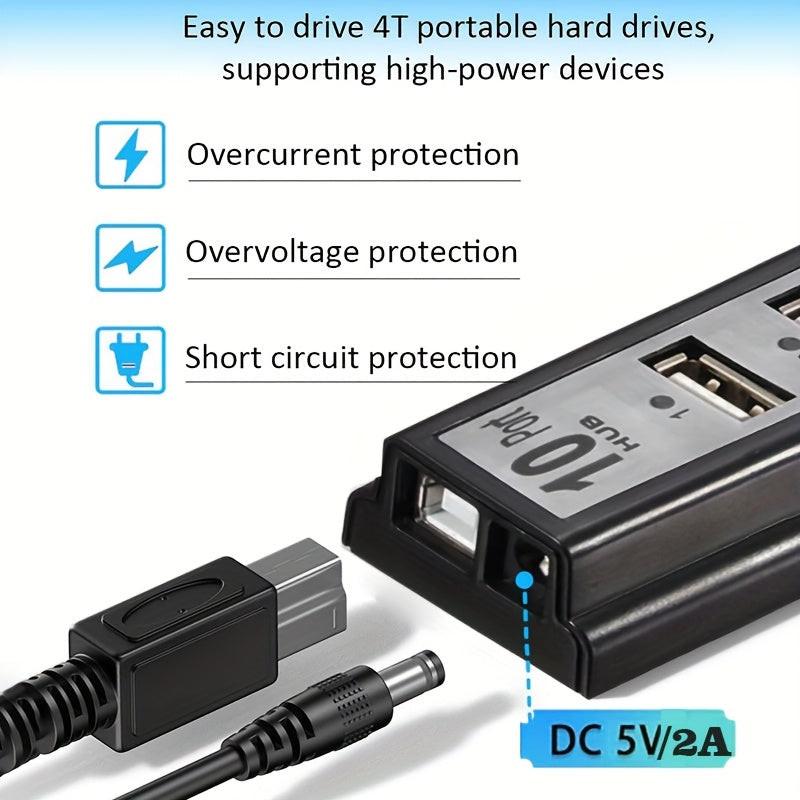 10-Port USB Hub Compatible for PS5/PS4/Xbox/PC/Mac - USB- External USB Adapter with 10 Individual Ports, USB- (No External Power Required), Fast Charging & Data Transfer, Compatible with USB Devices (Laptops, Keyboards, Mice) - Buy online at  Vibe In Cart.