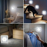 6-LED Motion Sensor Stair Wall Light, Battery-Powered Wireless Night Light for Under Cabinet/Corridor Wardrobe Kitchen - Christmas Indoor Use, ≤36V Battery Not Included, Simple Lighting, Minimalist Design, Durable Structure - Buy online at  Vibe In Cart.