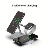 Magnetic 5in 1 Wireless Charger Stand 3 devices at the same time, 15W Qi Fast Charging Dock Station Holder 3 adjustable Light Compatible with iPhone17/16/15/14/13/12 Pro Max Mini, iWatch SE/6/5/4/3/2, AirPods 3/2/Pro iPhone 1 - Buy online at  Vibe In Cart.