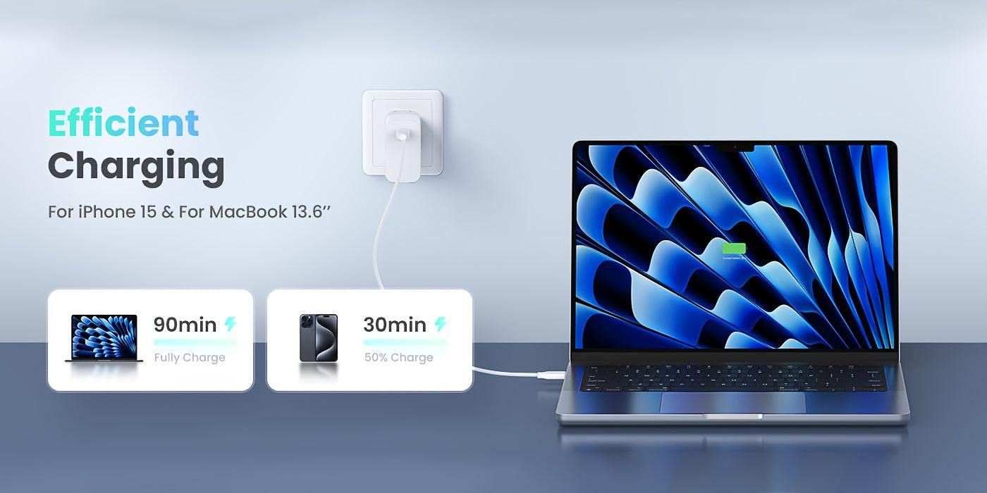 45W/65W USB C Charger, Foldable Fast Wall Charger Block With 3.3FT 100W USB C Cable For MacBook Pro/Air, for iphone 16/16 Pro/16 Pro Max/ for iphone 15/15 Pro/15 Pro Max/14/14 Pro/14 Pro Max, IPad, Galaxy, Pixel, AirPods, & M - Buy online at  Vibe In Cart.