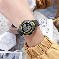 Kids Fashionable Sports Watch | 30m Water Resistance, Glow-in-the-Dark, Digital Display, Rubber Strap, Plastic Case, Button Battery, White Dial - Ideal for Boys and Girls, Perfect for School Supplies - Buy online at  Vibe In Cart.