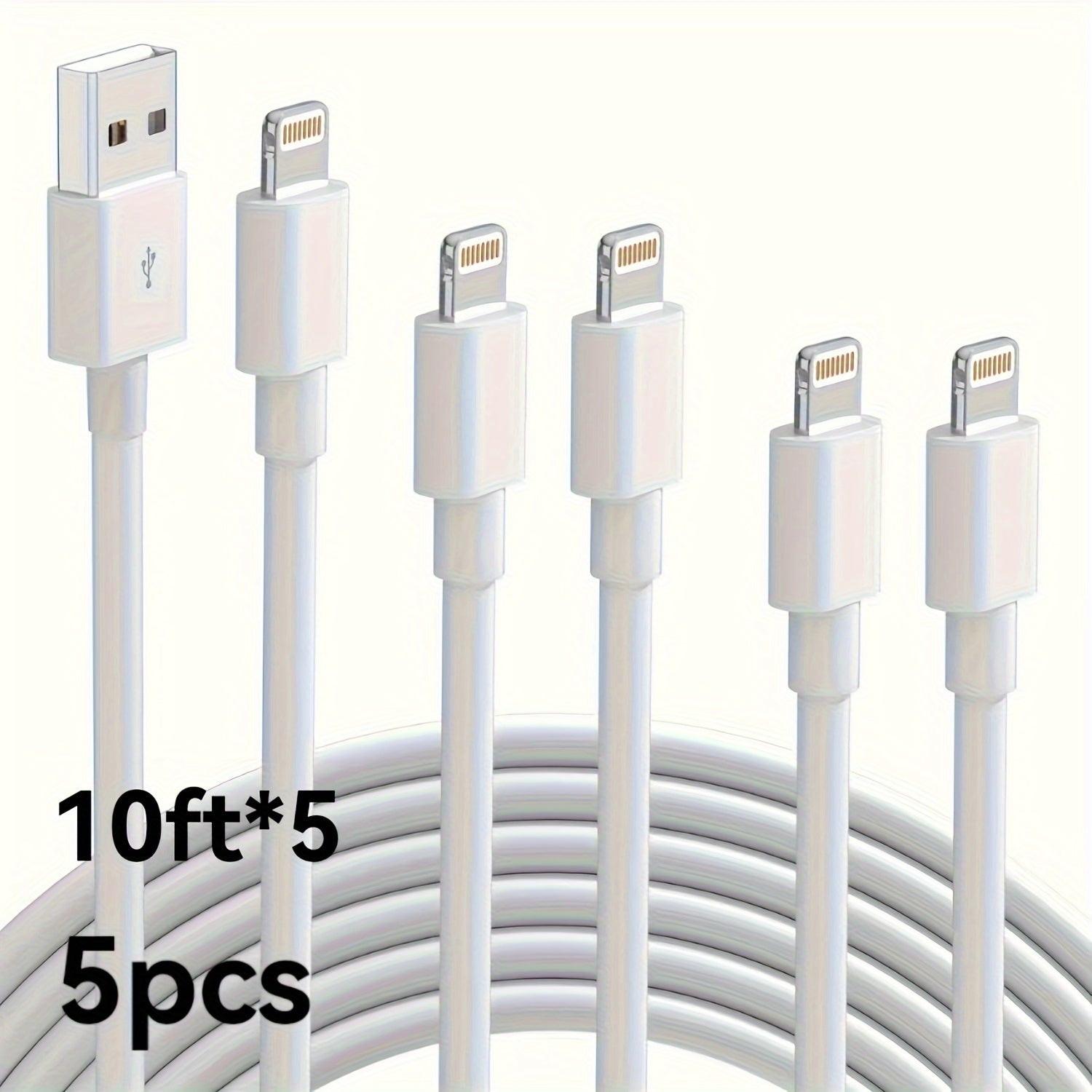 5pcs MFi Certified 6ft Lightning to USB Fast Charging Cables for iPhone 12/11 Pro/11/XS MAX/XR/8/7/6s/6/5S/SE and for iPad Pro Original - Buy online at  Vibe In Cart.