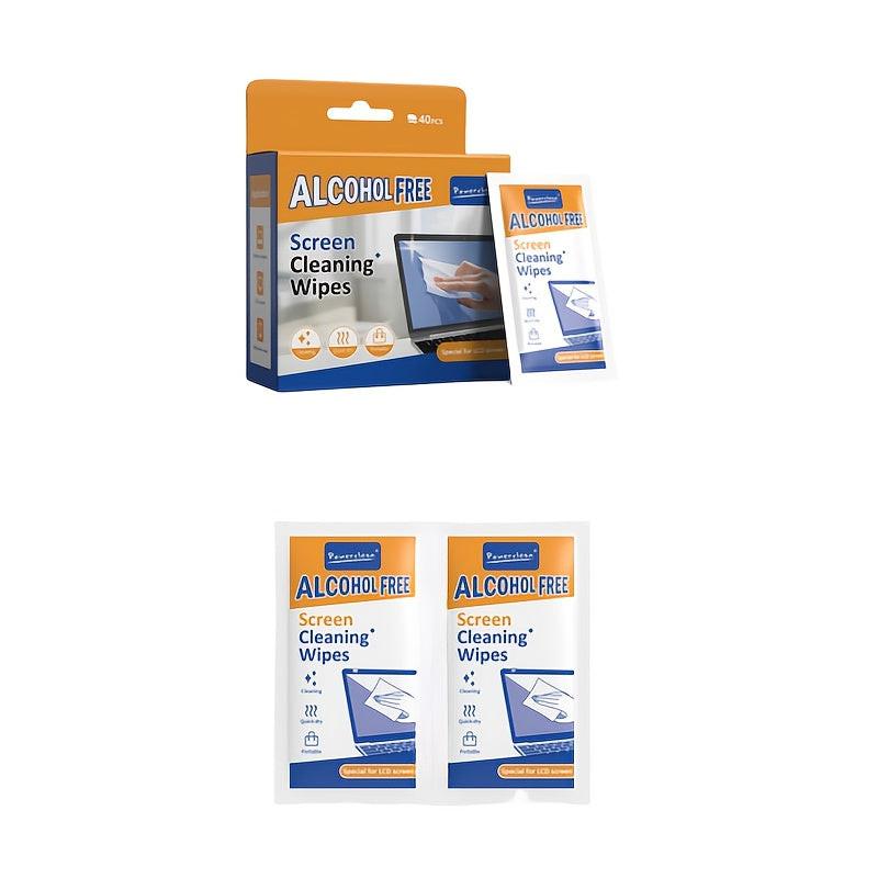 [40 Individually Packed] 40 Individually Packed Cleaning Wipes - 1 Box | Portable LCD Screen Cleaner for Phones, Computers, TVs, Tablets & Laptops | Quick Dust & Stain Removal, No Residue, Home & Office Use - Buy online at  Vibe In Cart.