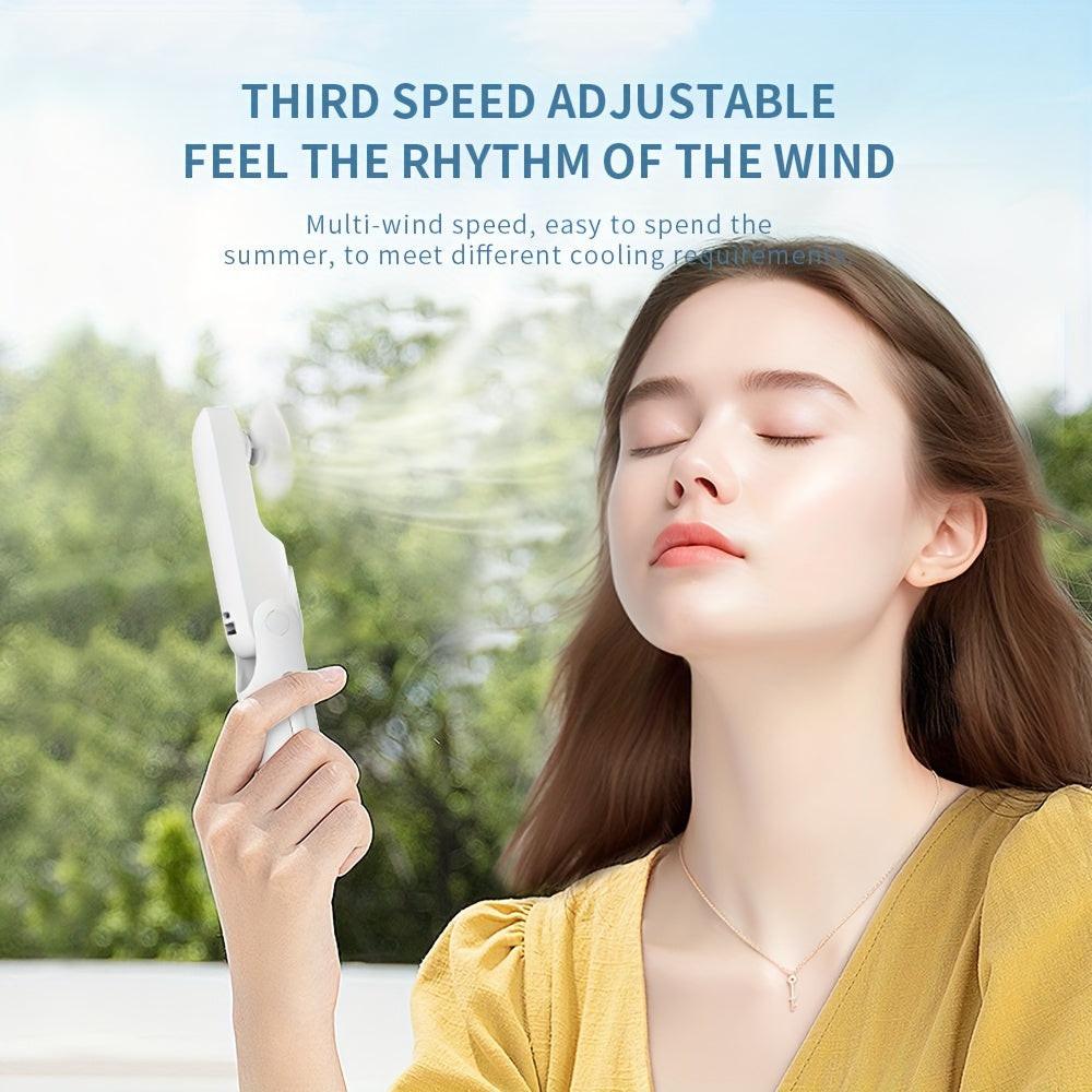 Compact And Portable Mini Fan That Folds, Featuring a High-Capacity, Extended Usage Time, Powerful Airflow, And Multifunctional Capabilities Including an Emergency Power Bank And Flashlight. Ideal for Outdoor Activities, Camp - Buy online at  Vibe In Cart.